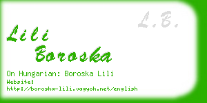 lili boroska business card